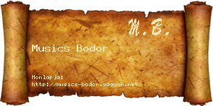 Musics Bodor névjegykártya